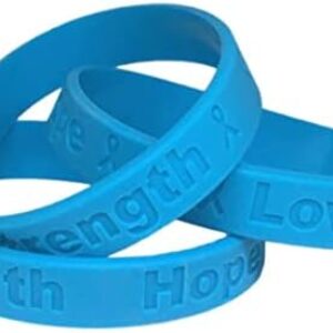 25 Light Blue Prostate Cancer Awareness Bracelets - 100% Medical Grade...