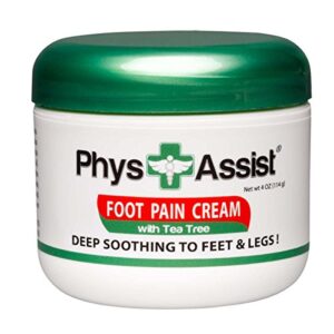 PhysAssist Foot Pain Cream, Soothing to Feet and Legs. 4 oz Jar