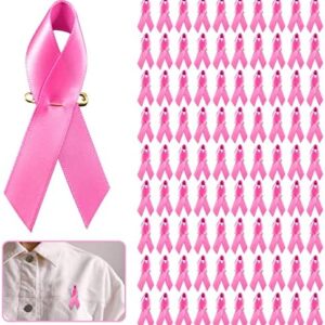 Halatool 100 PCS Breast Cancer Awareness Pink Ribbon Pin Breast Cancer...