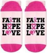 Faith Hope Love Socks, Cancer Socks, Breast Cancer Awareness Accessories,...