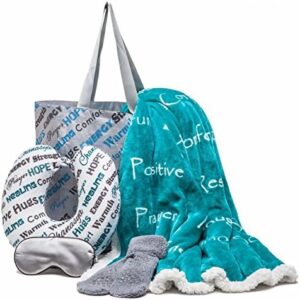 Chanasya Care Gift Package - Throw Blanket, Neck Pillow, Eye Mask, Tote...