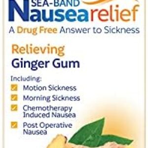 Sea-Band Anti-Nausea Ginger Gum For Motion & Pregnancy Morning Sickness, 24...